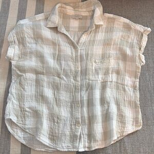 LOFT Gingham button up short sleeve